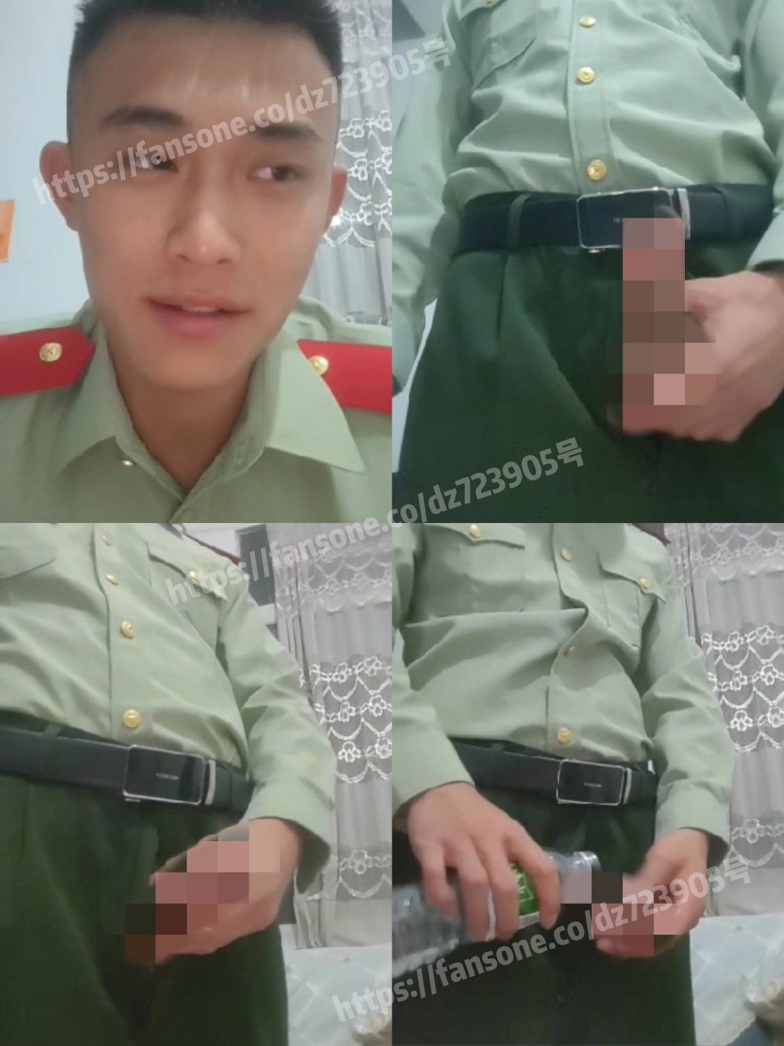 又是一年退伍季来了，兵哥哥回来了，这个两年武警帅气兵哥哥还卫生的🐍了还矿泉水冲洗，非常笔直的🐓8️⃣，最后还手法了一下