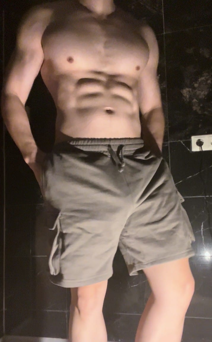 5min打光影版秀肌肉加撸射