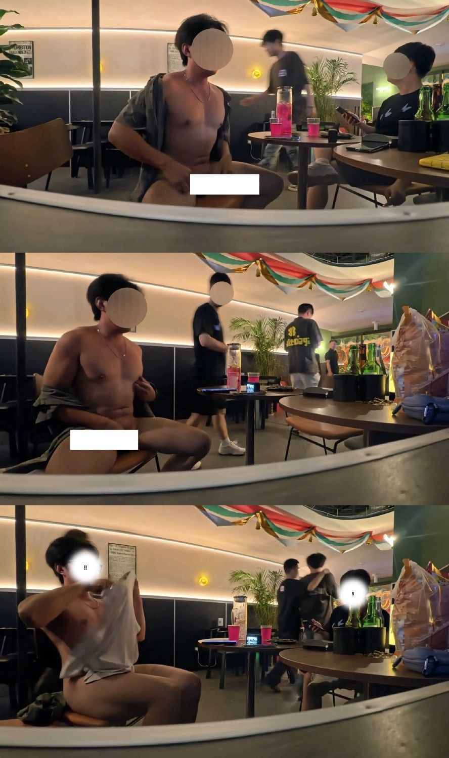 在酒館通道旁的位置脫光光