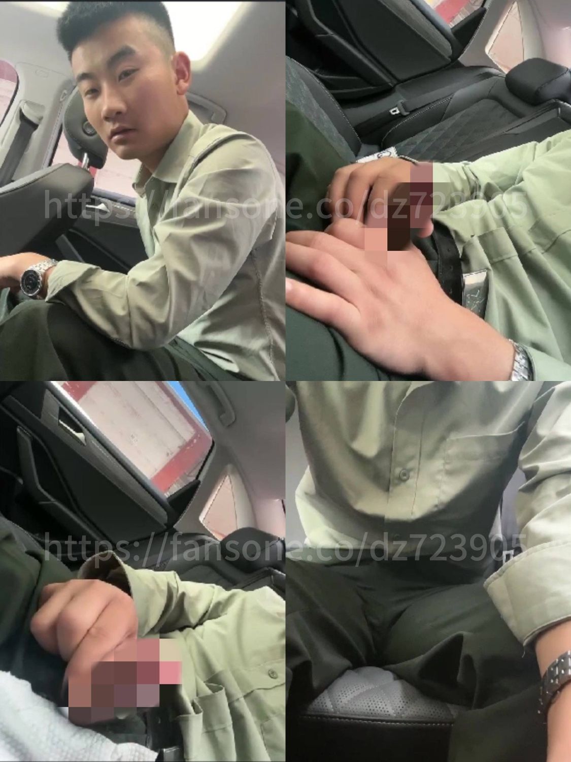 现役武警班长，领导司机在外出差，东张西望特别警惕还是忍不住在车里射精不知道领导闻见精液味道会咋样