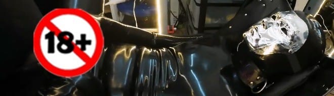 rubber slave with his mask in fuck