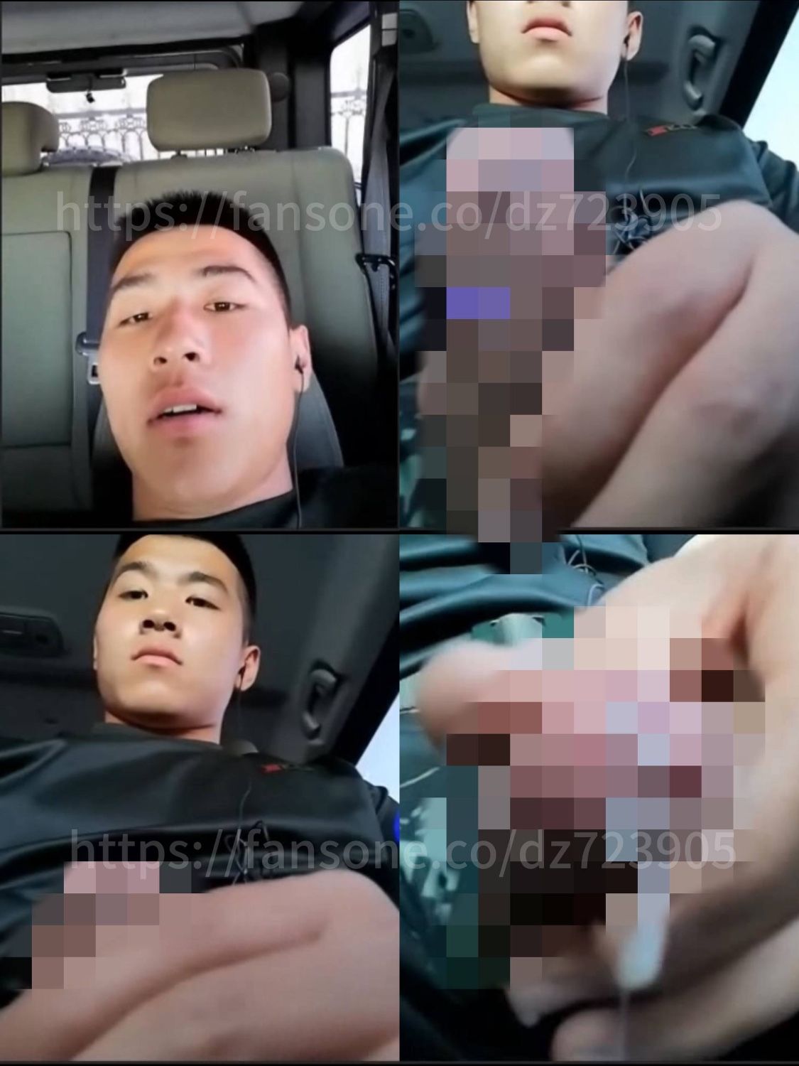 现役武警直男，领导司机出差路上在车里忍不住发骚，害羞又忍不住骚的感觉，东张西望怕被发现，长得挺帅的，最后忍不住射还想捏住不让精液出来，量还挺多的乳白