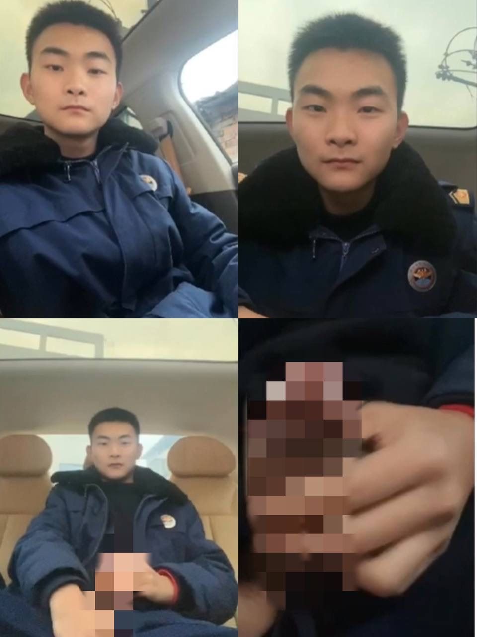 现役消防直男在车里飞机，温柔骚话不断，最后射的时候还要躲起来，不过吊真的很粗。