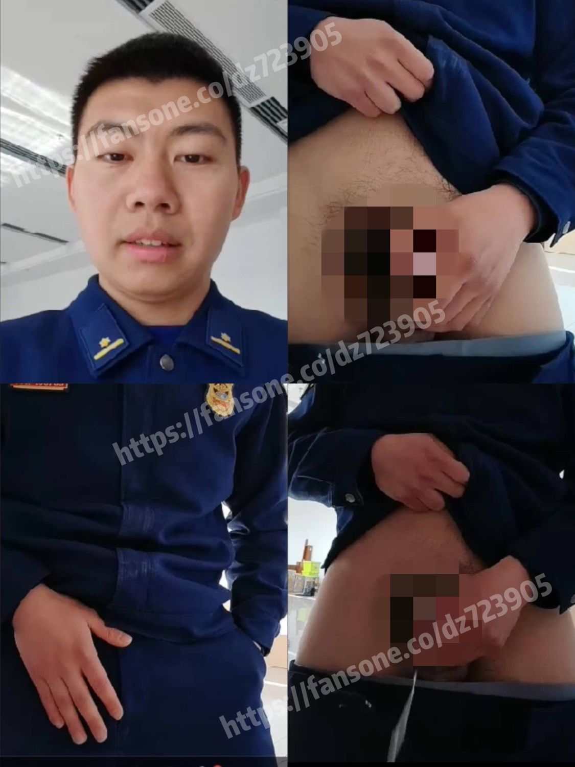 现役消防员，在仓库✈️，骚的很，说话也是放开了，射的还挺远的量也多